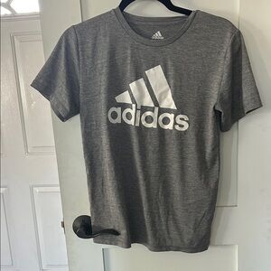 Adidas Heather Gray Tee with White Logo